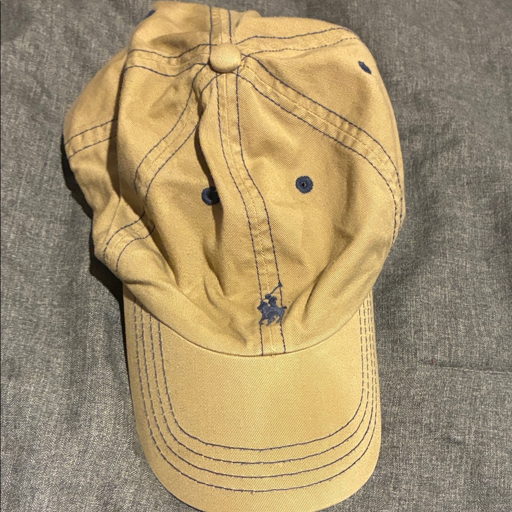 Polo by Ralph Lauren Tan Cap with Blue Logo